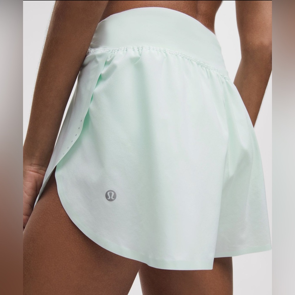 NWT lululemon fast and free HR 3” shorts sz L mint breeze - RARE/DISCONTINUED
